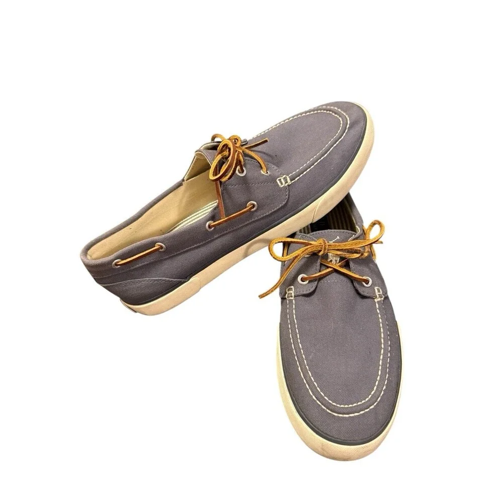 Ralph Lauren Polo Boat Shoes Mens Size 12 D Sanders Blue Canvas Comfort Beachy
